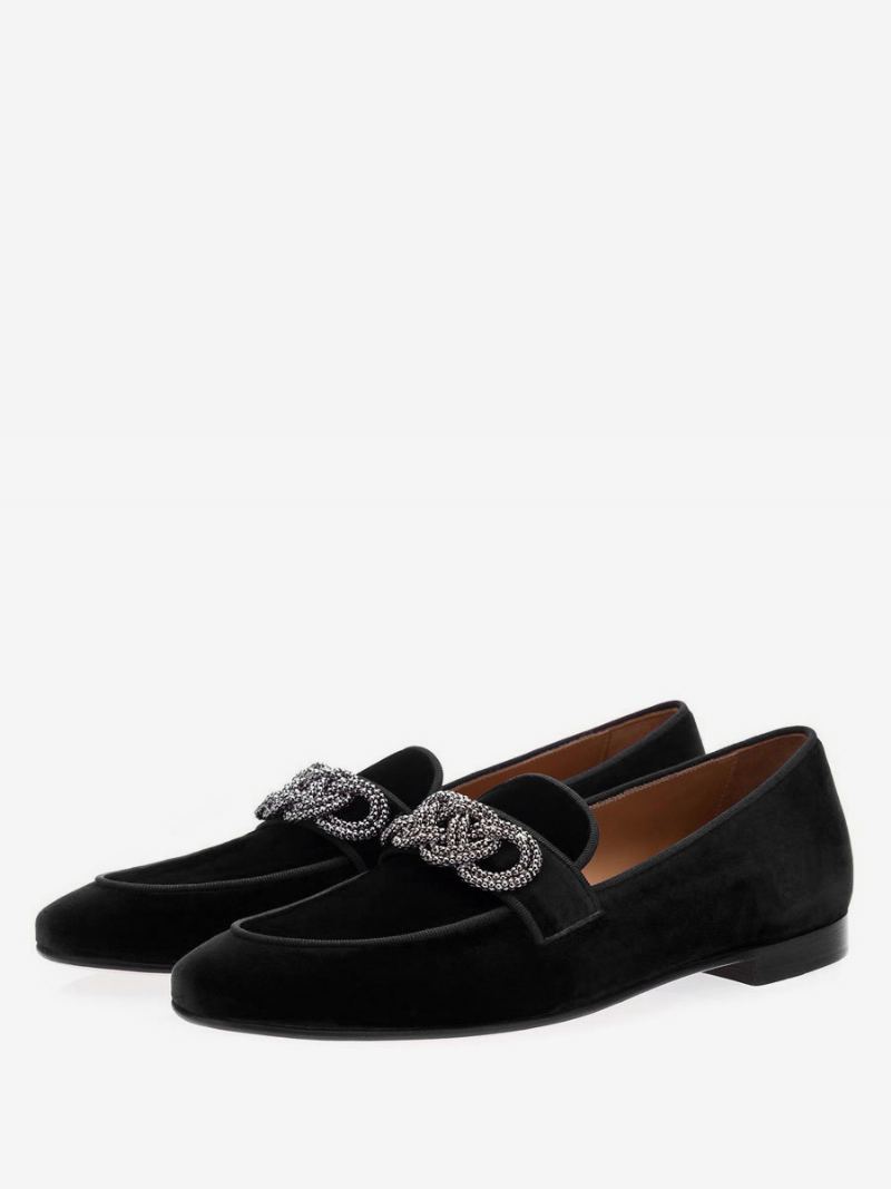 Semsket Skinn Metalldetaljer Herre Loafer Sko Slip-on Prom Bryllupssko