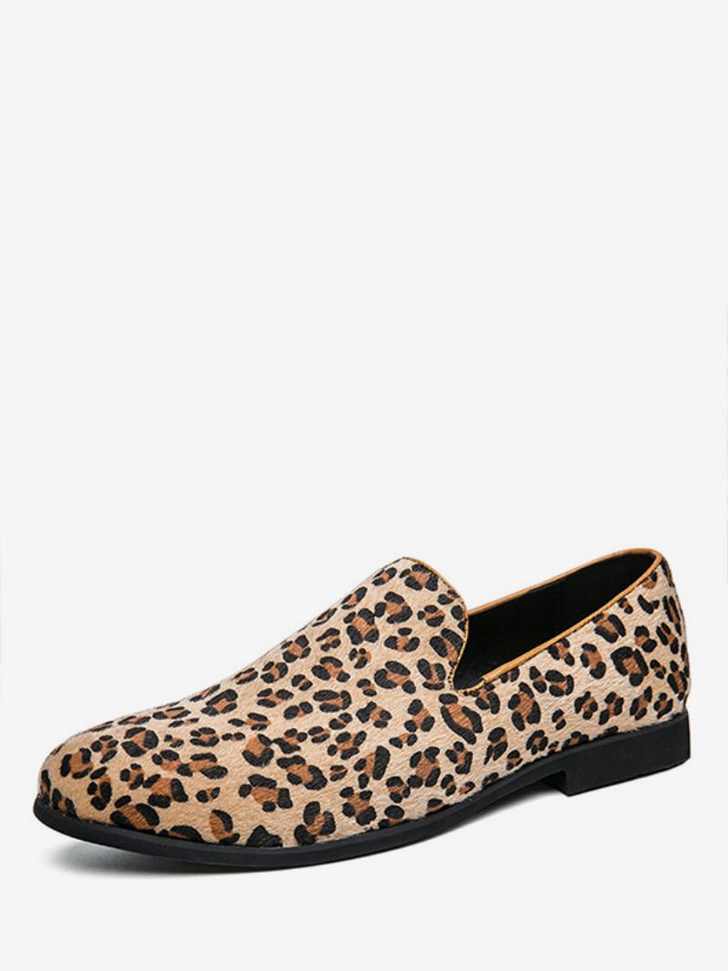 Slip On Loafers Med Leopardtrykk For Menn