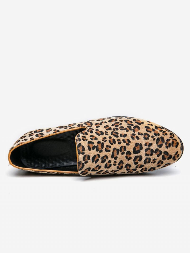 Slip On Loafers Med Leopardtrykk For Menn - Leopard