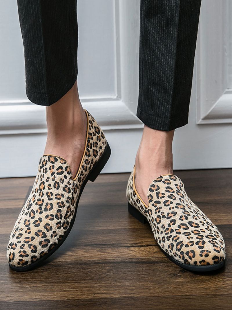 Slip On Loafers Med Leopardtrykk For Menn - Leopard