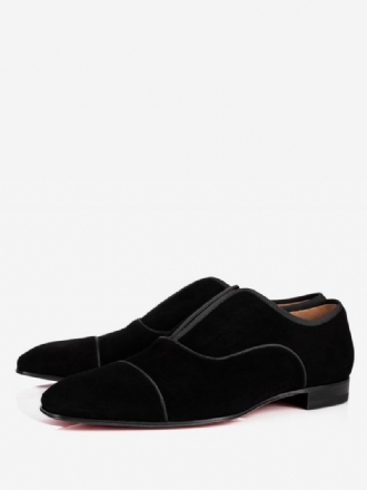 Svart Semsket Loafer For Menn Prom Party Bryllup Sko Slip-on Dress Ball