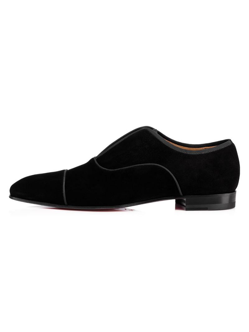 Svart Semsket Loafer For Menn Prom Party Bryllup Sko Slip-on Dress Ball - Svart