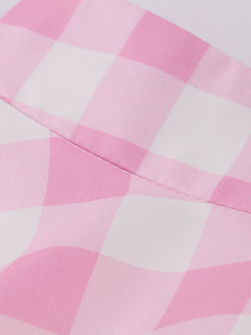 Barbie Rosa Gingham-skjørt Rutet Midt-legglengde Dameunderdel - Rosa