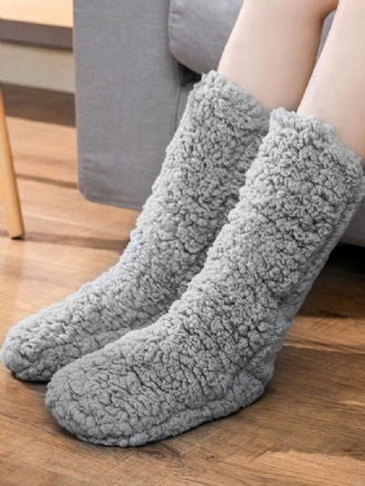 Svarte Sokker Høy Kvalitet Fluffy Knit Vinter Tykk Varm Koselig Fuzzy Calcetines Felpa Floor Invierno Damesokker