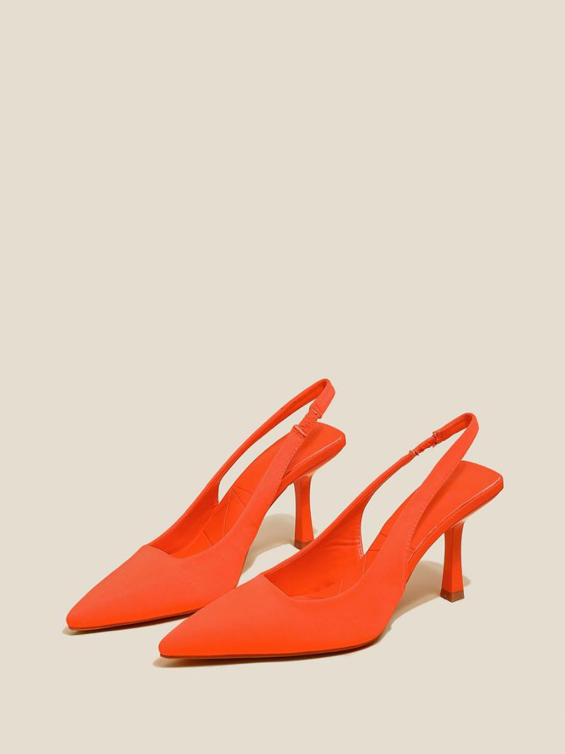 Dame Høye Hæler Stiletthæl Polyester Pumps - Oransje