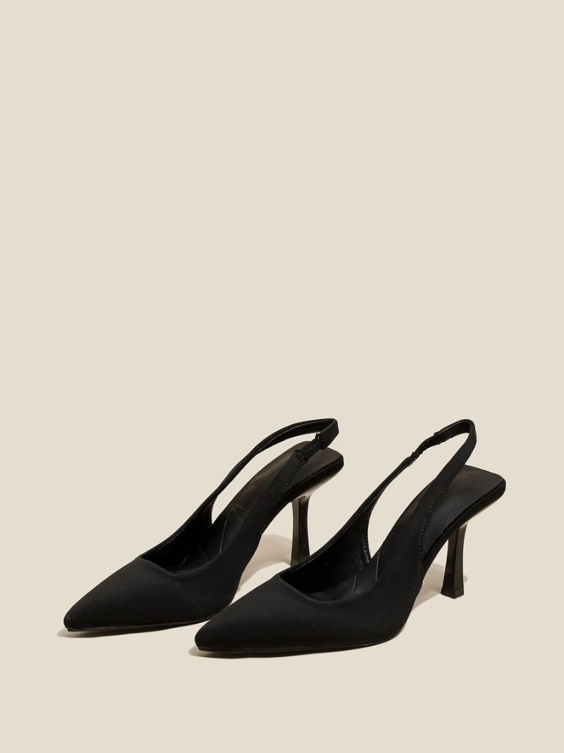 Dame Høye Hæler Stiletthæl Polyester Pumps - Sort