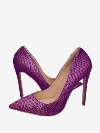 Dame Lilla Python Stiletto Heel Spiss Toe High Pumps