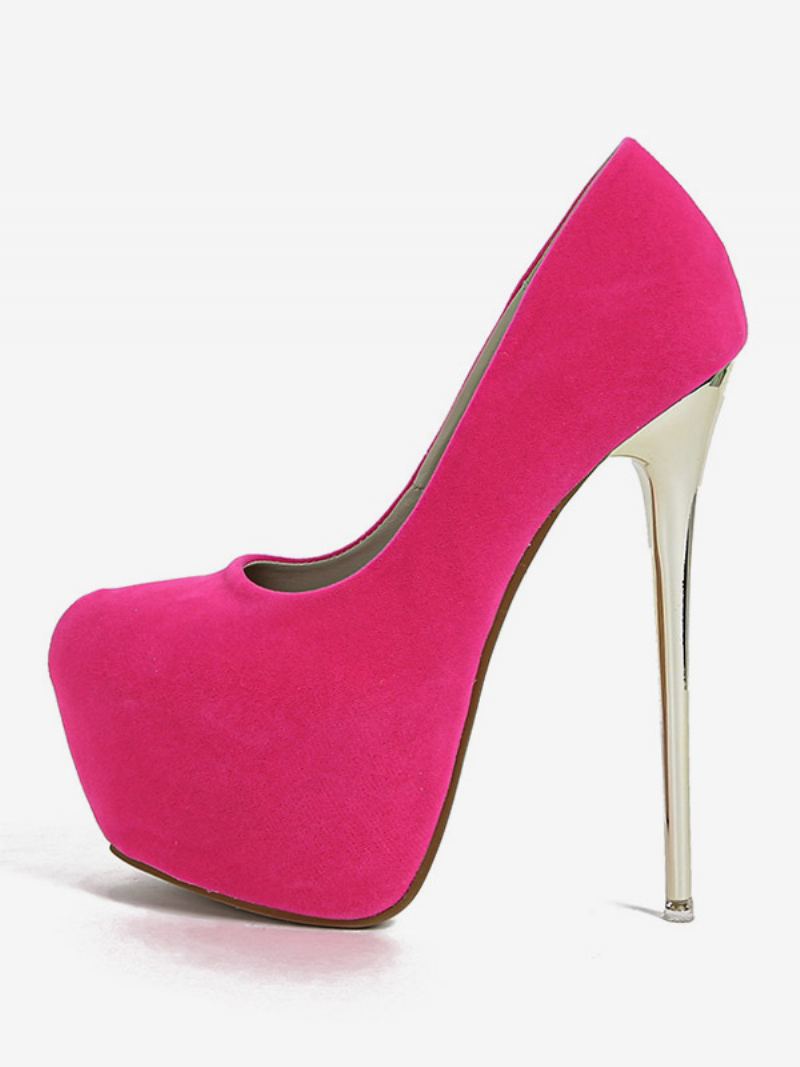 Damehæler Sexy Mandel Toe Pumps Stiletthæl Micro Suede Øvre - Rose