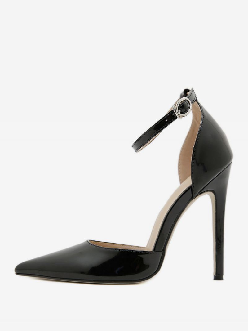 Damehøye Hæler Plus Size Pumps Stiletthæl Pu-skinn - Svart