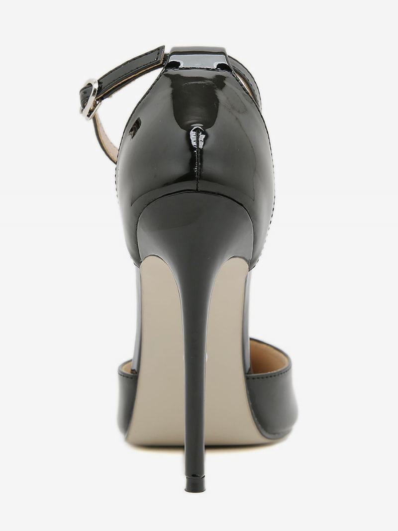 Damehøye Hæler Plus Size Pumps Stiletthæl Pu-skinn - Svart