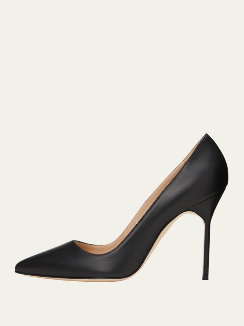 Høye Hæler For Kvinner Gull Alomond Toe Stiletto Heel Dress Pumps - Sort