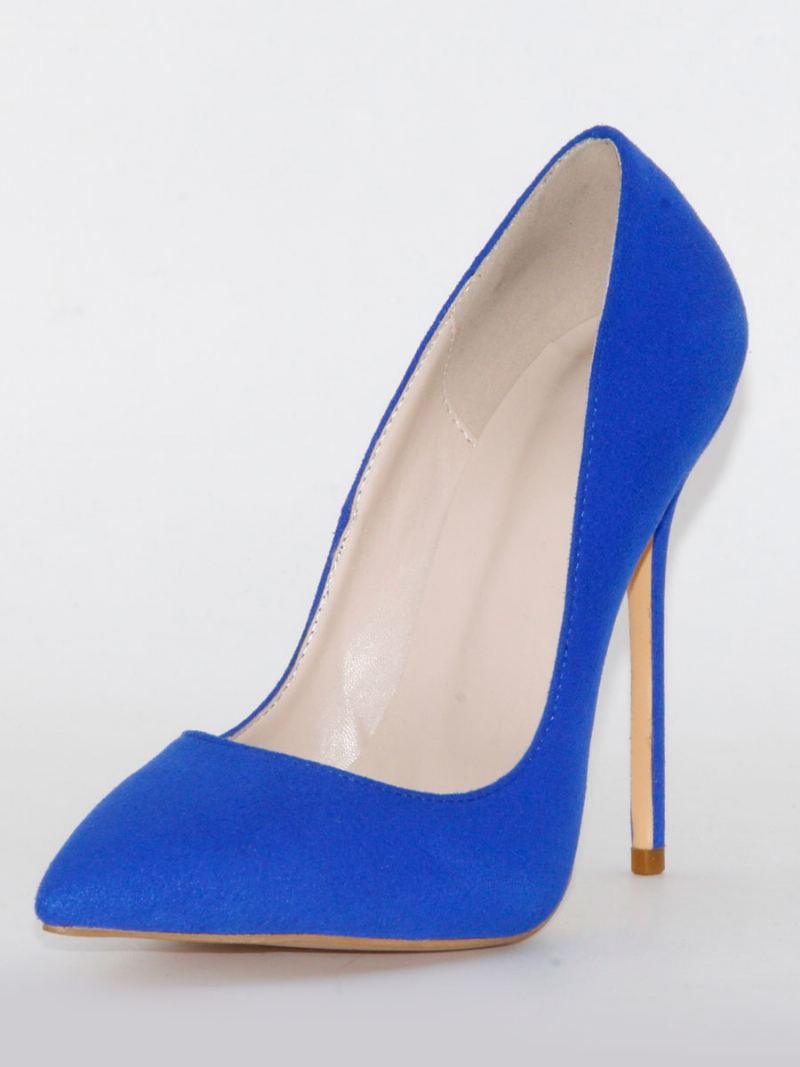 Høye Hæler For Kvinner Med Spiss Tå Stiletthæl Royal Blue Pumps Office