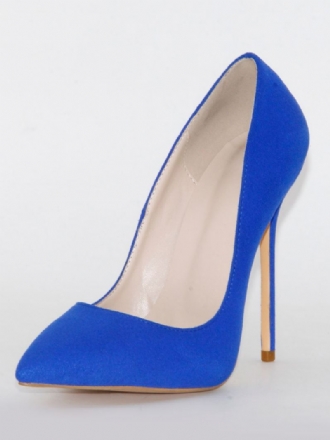 Høye Hæler For Kvinner Med Spiss Tå Stiletthæl Royal Blue Pumps Office