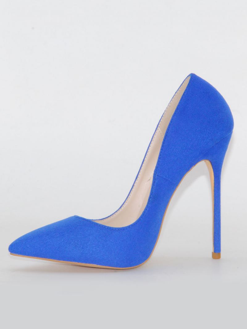 Høye Hæler For Kvinner Med Spiss Tå Stiletthæl Royal Blue Pumps Office - Kongeblå