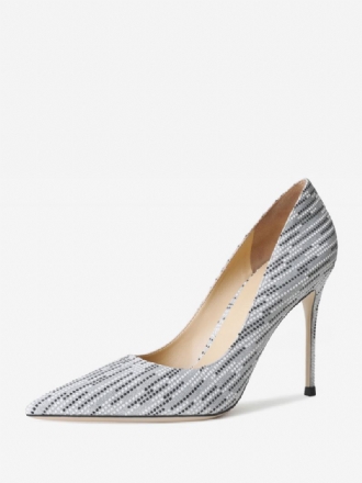 Høye Hæler For Kvinner Stripes Pumps Paljetter Sexy Spiss Stiletthæl