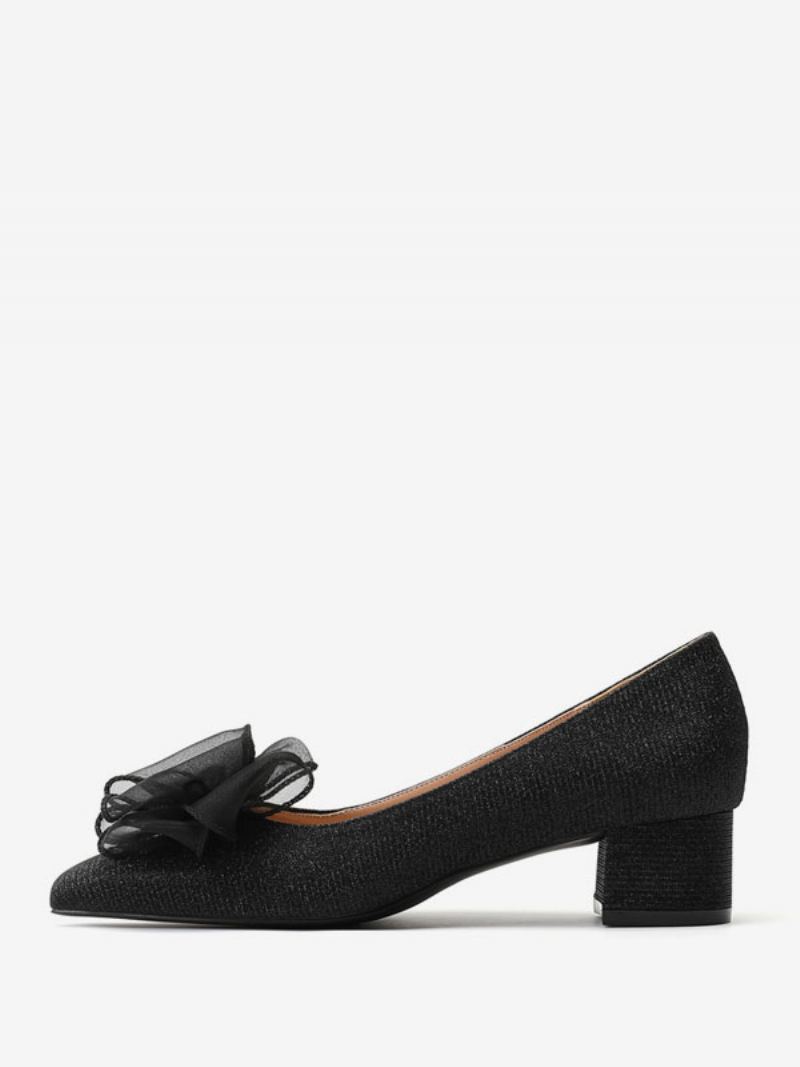 Kvinner Mellom-lave Hæler Slip-on Buer Square Toe Pumps Chunky Heel Office & Career Black - Svart