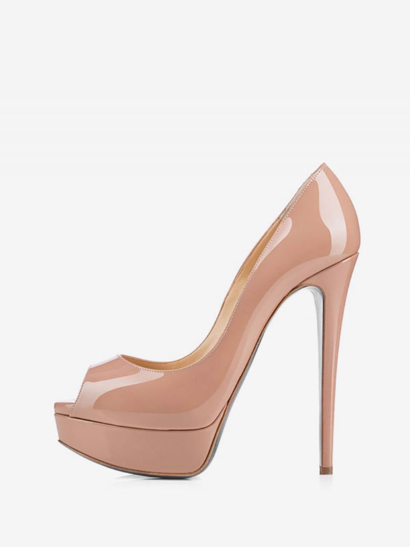 Kvinner Svart Peep Toe Heels Plattform Stiletto Heel Pumps Sexy Sko - Gul / Rød