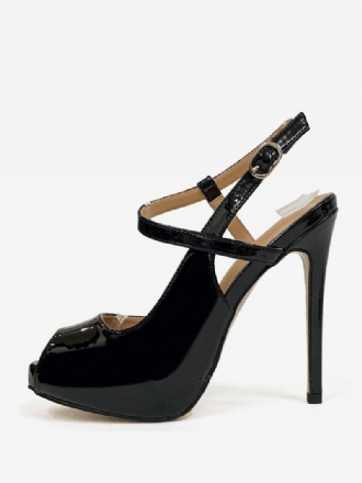 Kvinners Høye Hæler Peep Toe Stiletto Heel Slingback Pumps