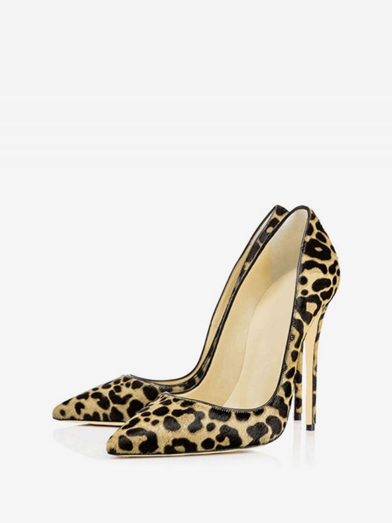 Sexy Leopard Print Hæler Spiss Tå Stiletto Høy Hæl Pumper For Kvinner