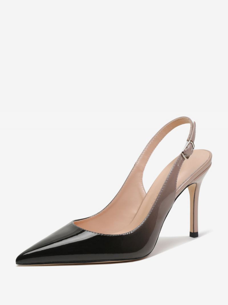 Slingback Hæler For Kvinner Knapper Stiletthæl Pumper - Ombre