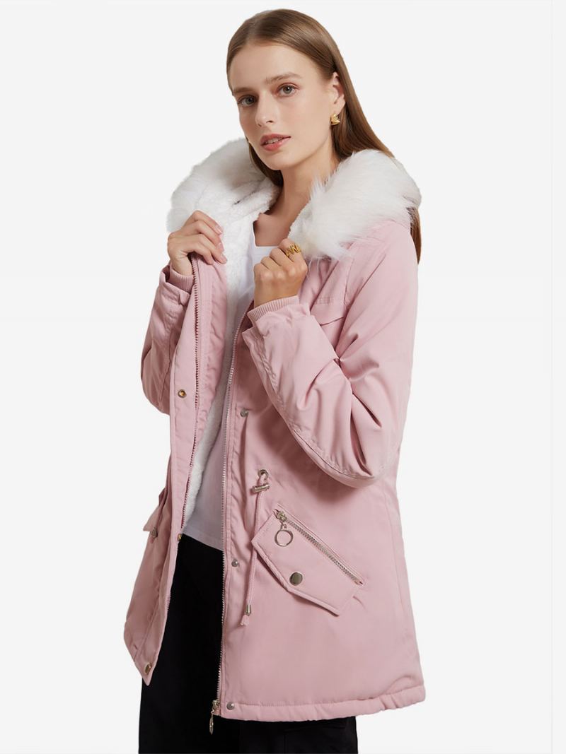 Cotton Coats Rosa Vinter Yttertøy Med Hette For Kvinner 2024 - Rosa