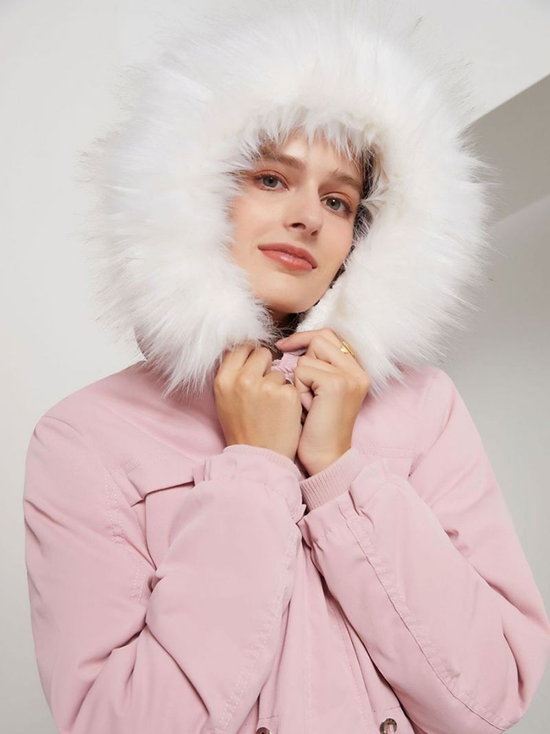 Cotton Coats Rosa Vinter Yttertøy Med Hette For Kvinner 2024 - Rosa