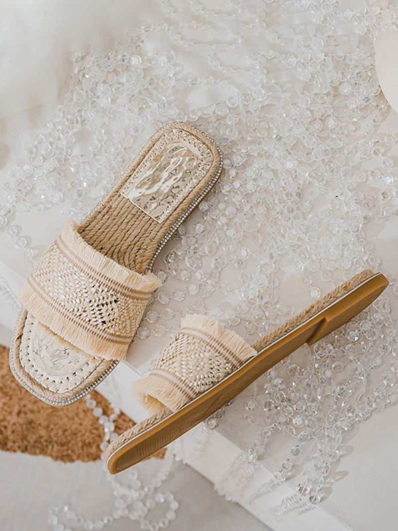 Boho Slide Sandaler Dame Chic Fringe Open Toe Sandal Tøfler