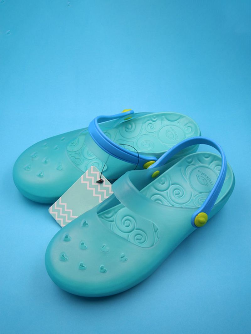 Dames Slide Sandaler Rosa Tofarget Rund Toe Cut Out Slippers - Blå