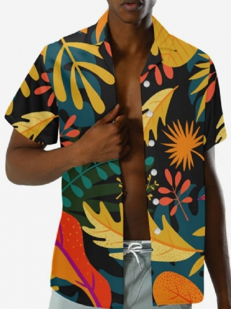 Kortermet Hawaii Skjorte For Menn Tropical Printed Vacation Top