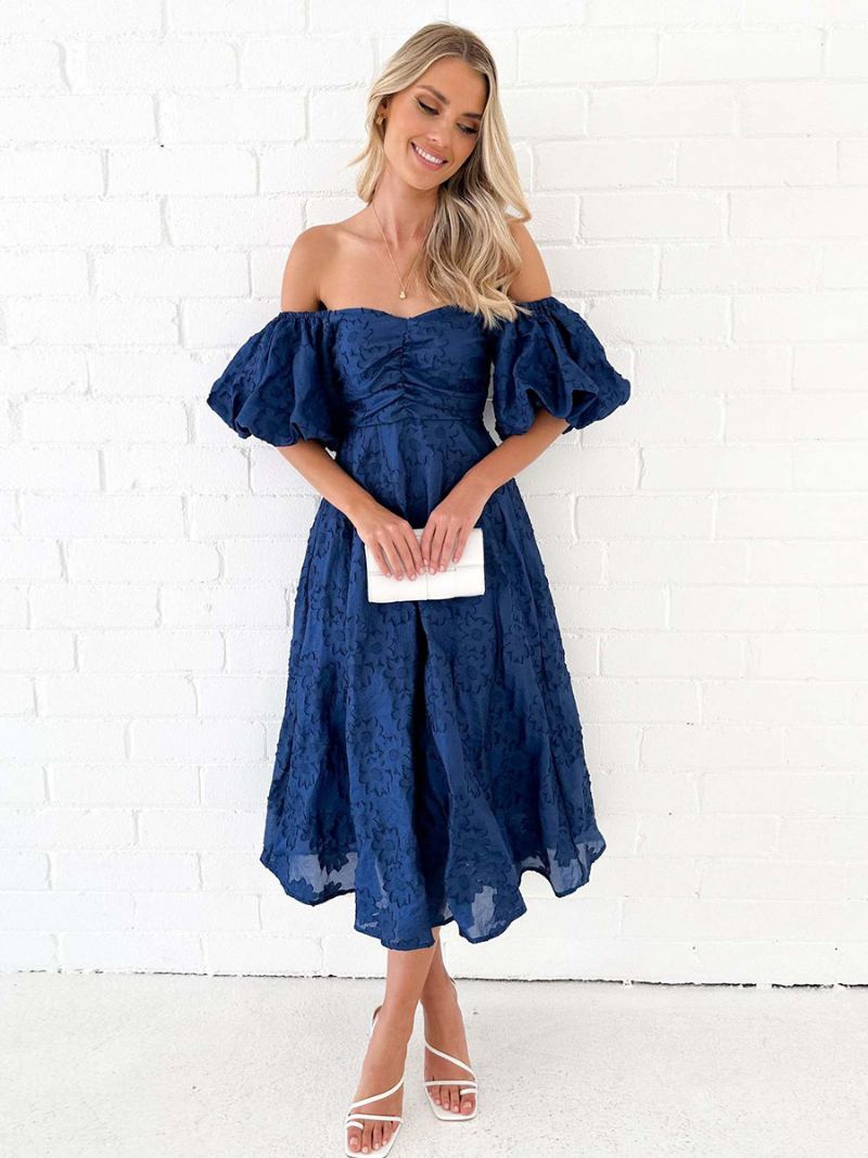 Kvinnefestkjole Off The Shoulder Samler Ryggløse Sommer-maxikjoler