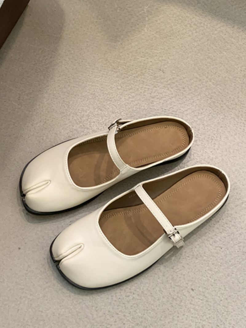 Ballettsko For Kvinner Black Fingers Design Slip On Flate Sko - Beige