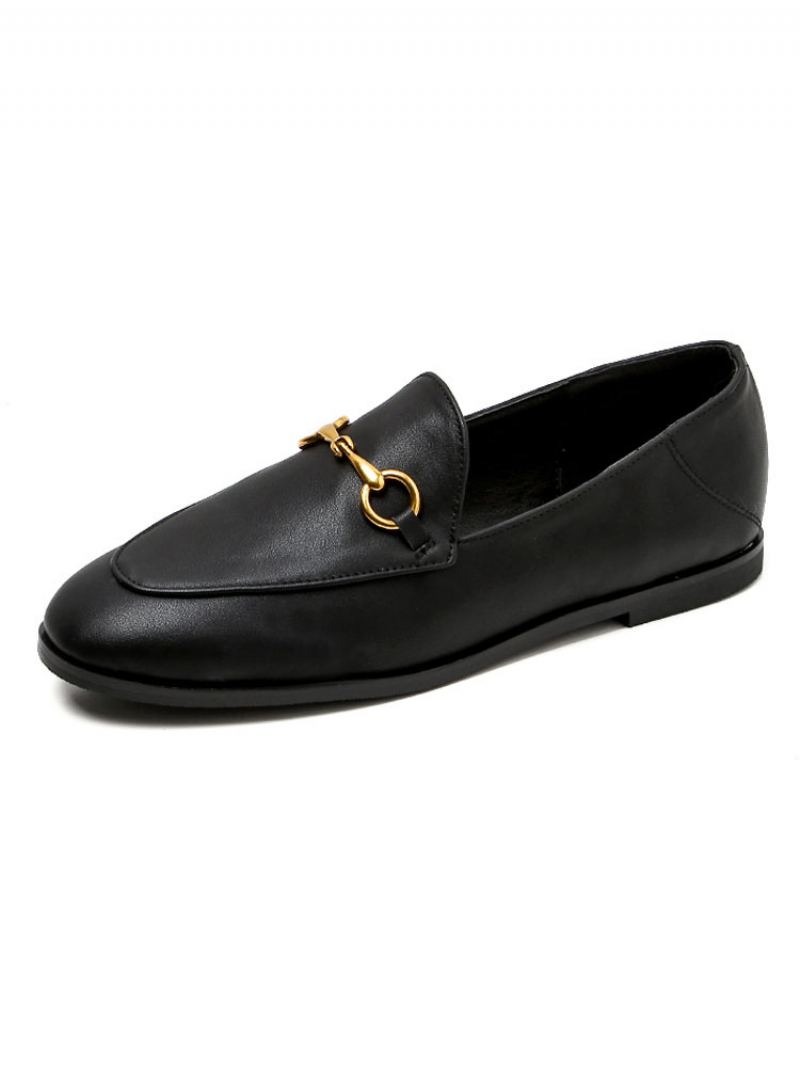 Dame Casual Slip On Loafers Svart