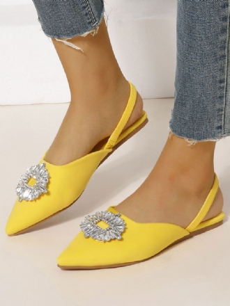 Dame Rhinestones Spiss Tå Slingback Flats