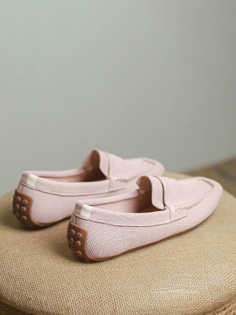 Flat Loafers For Kvinner Rund Tå Slip On Casual Sko - Myk Rosa