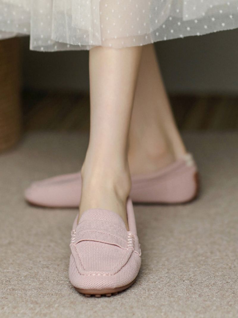 Flat Loafers For Kvinner Rund Tå Slip On Casual Sko - Myk Rosa