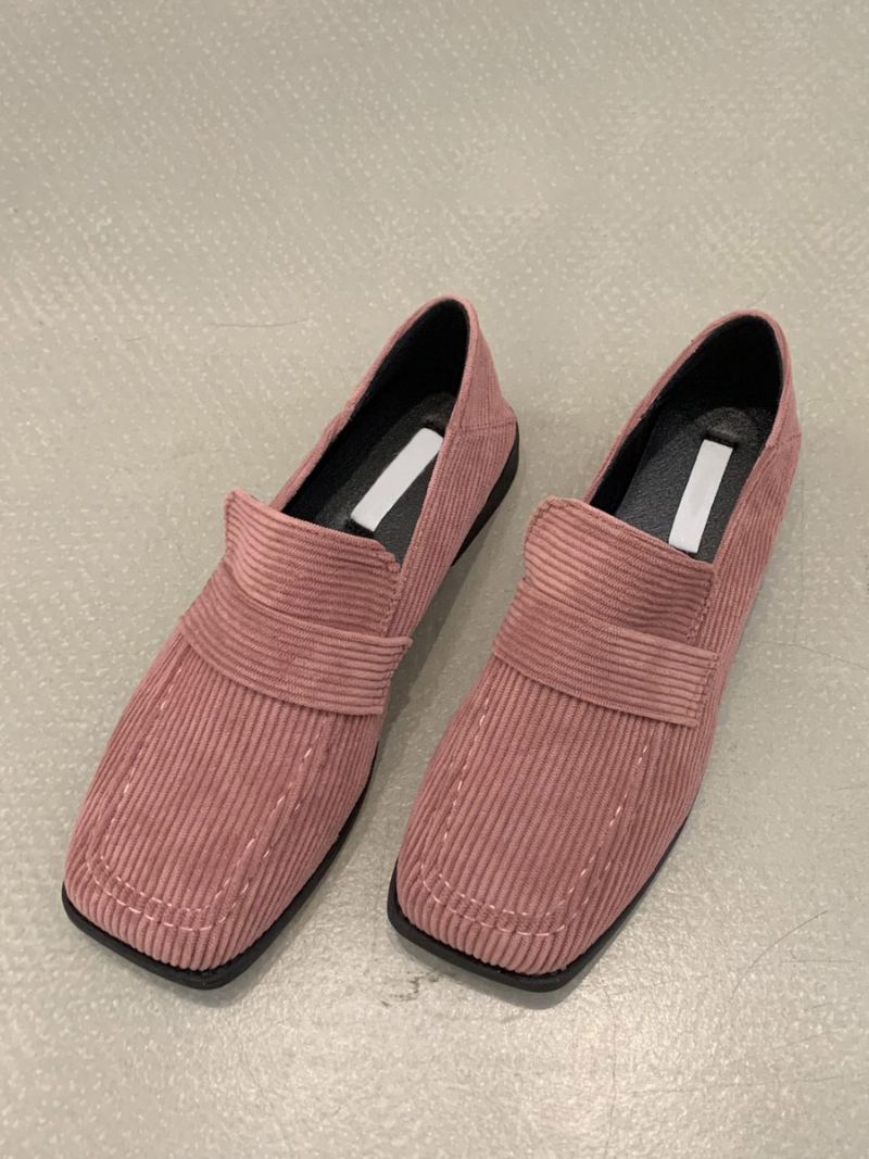 Flat Mikro-semsket Øvre Loafers For Kvinner - Rosa