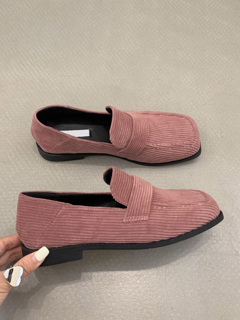 Flat Mikro-semsket Øvre Loafers For Kvinner - Rosa