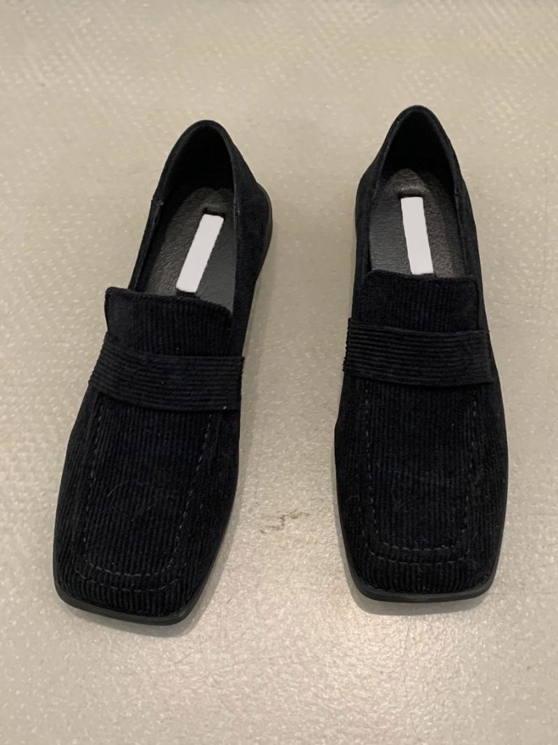 Flat Mikro-semsket Øvre Loafers For Kvinner - Sort