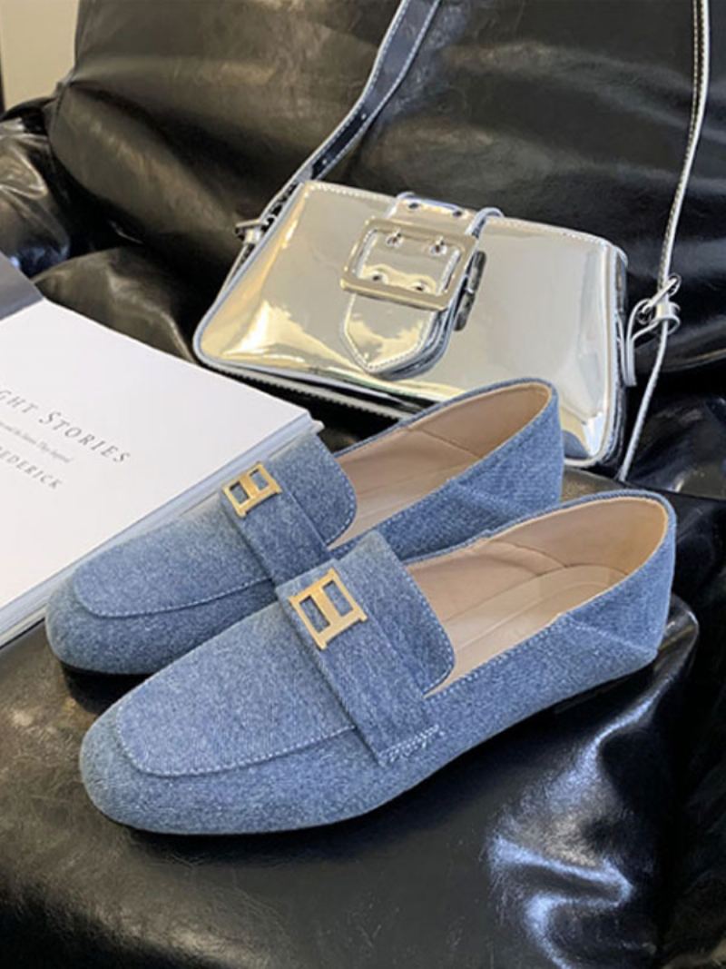 Flat Polyester Loafers For Kvinner