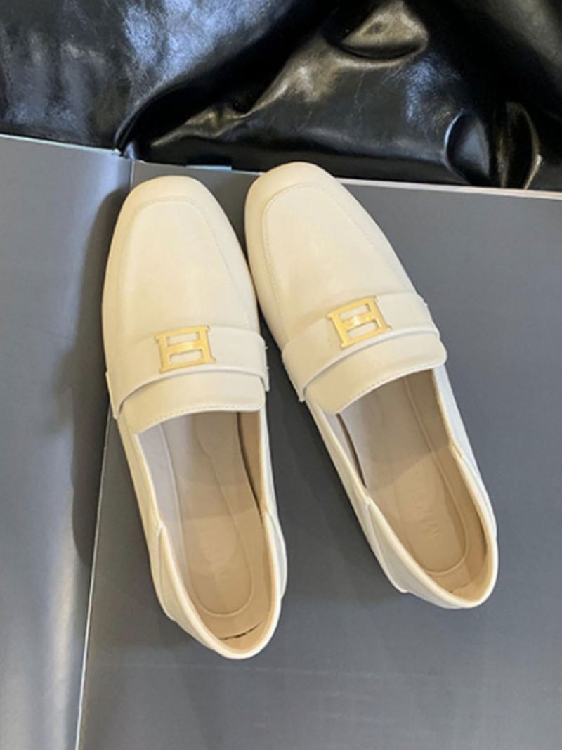 Flat Polyester Loafers For Kvinner - Lys Gul