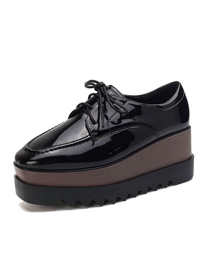 Flatform Oxford-snørebånd For Kvinner - Sort