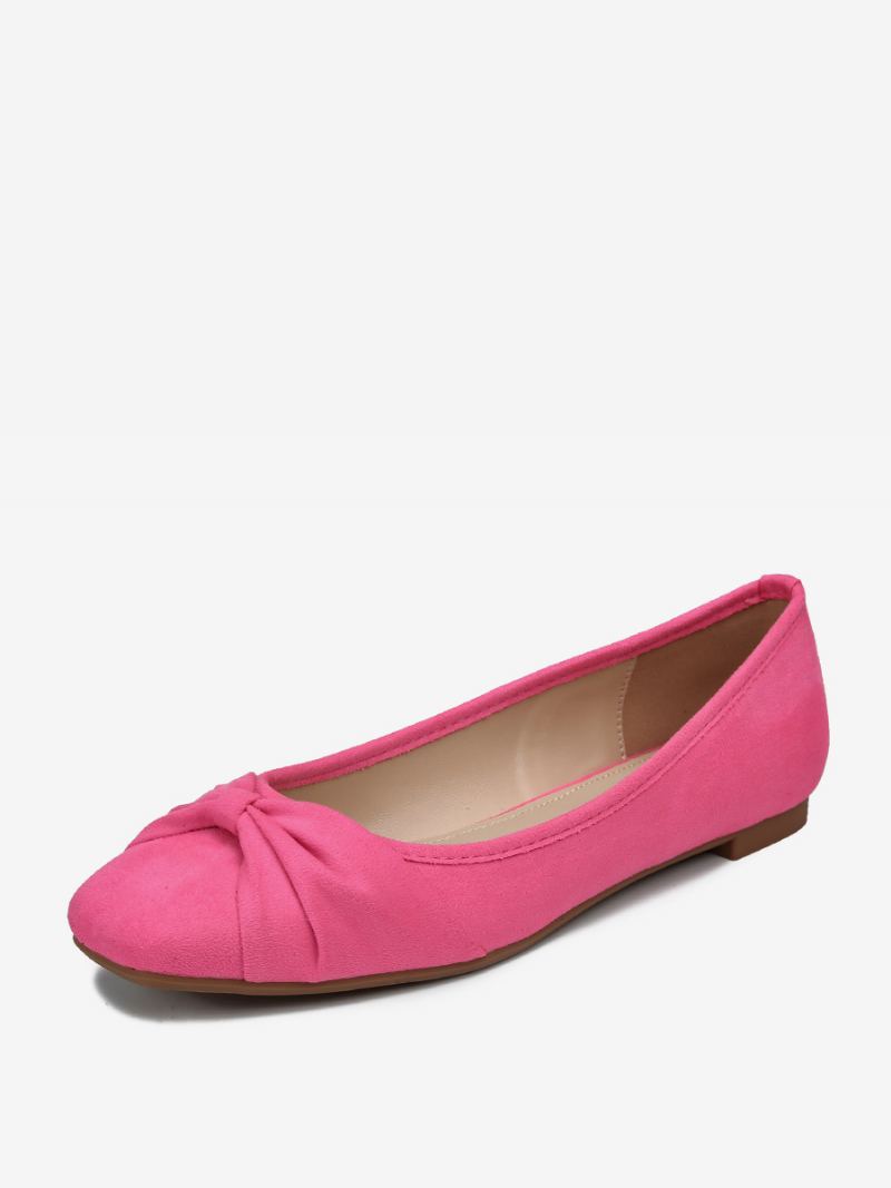 Kvinners Ballerina Flats Firkantet Toe Buer Elastisk Stoff Ballett - Rose