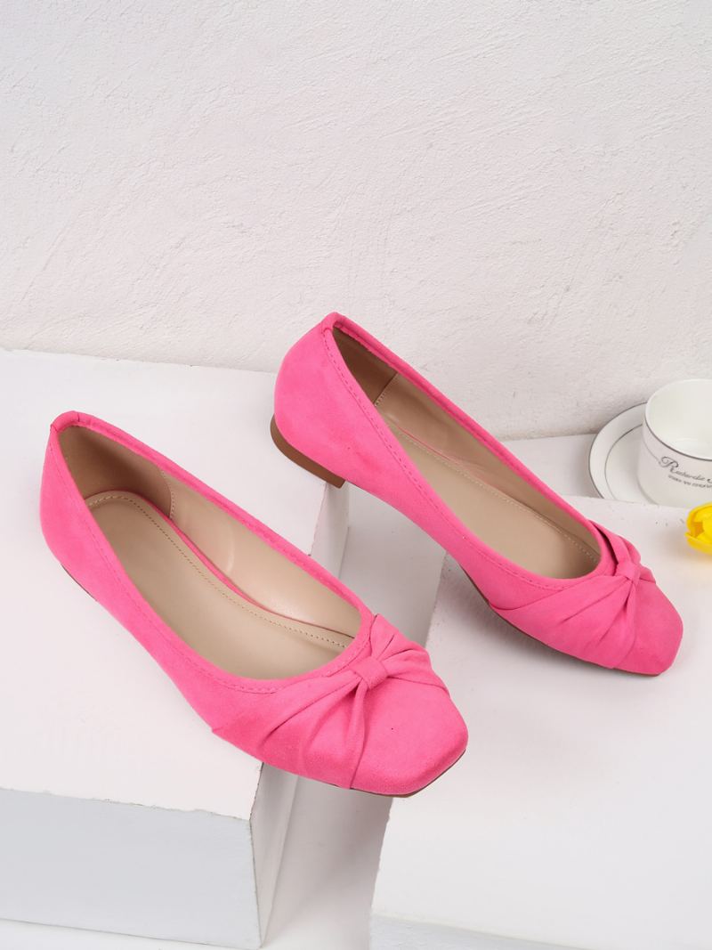 Kvinners Ballerina Flats Firkantet Toe Buer Elastisk Stoff Ballett - Rose