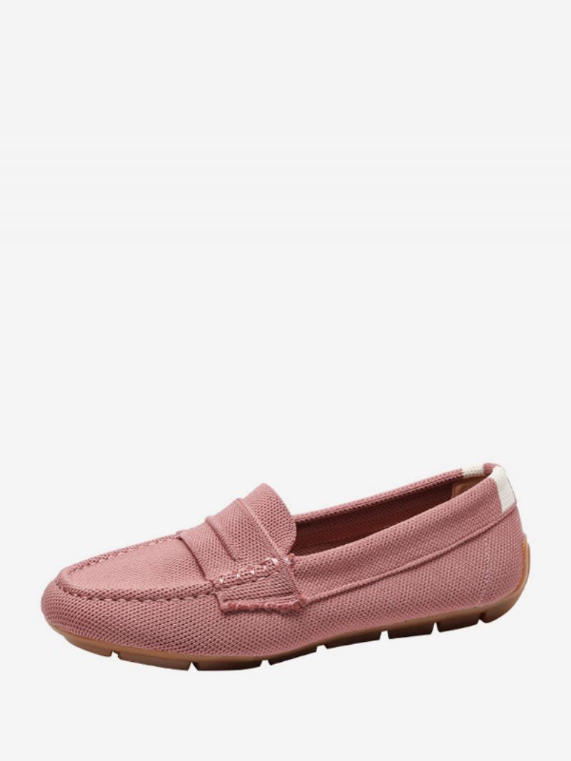 Kvinners Mule Loafers Rund Toe Slip On Flat Pumps - Rosa