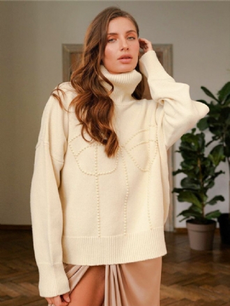 Dame Genser Polo Neck Drop Shoulder Ribbed Oversized Pullover