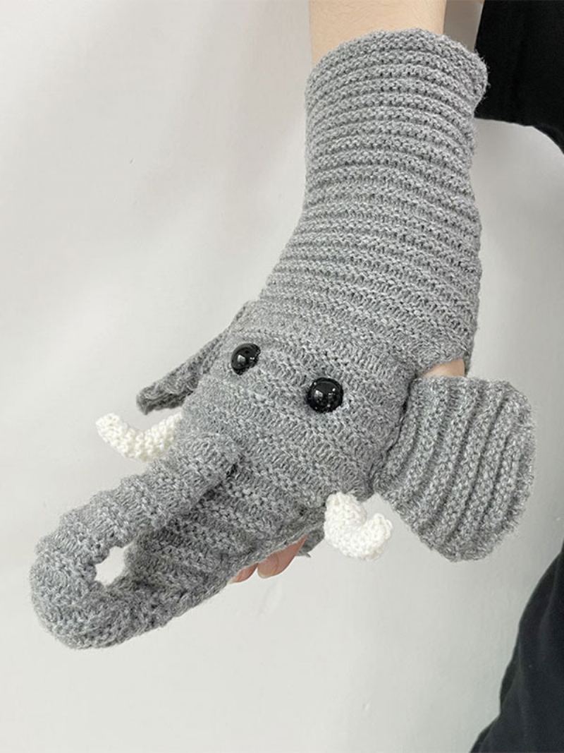 Damehansker Animal Print Elephant Home Wear Winter Warm Cute Acc