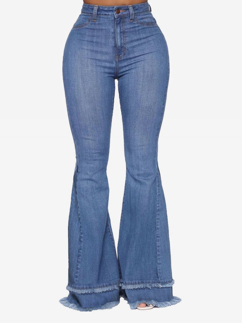 Flare Jeans For Kvinner Raw Edge Cotton Spring Bell Bottoms 2024