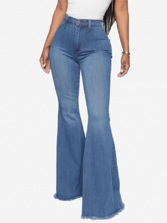 Flare Jeans For Kvinner Raw Edge High Rise Bell Bottoms 2024