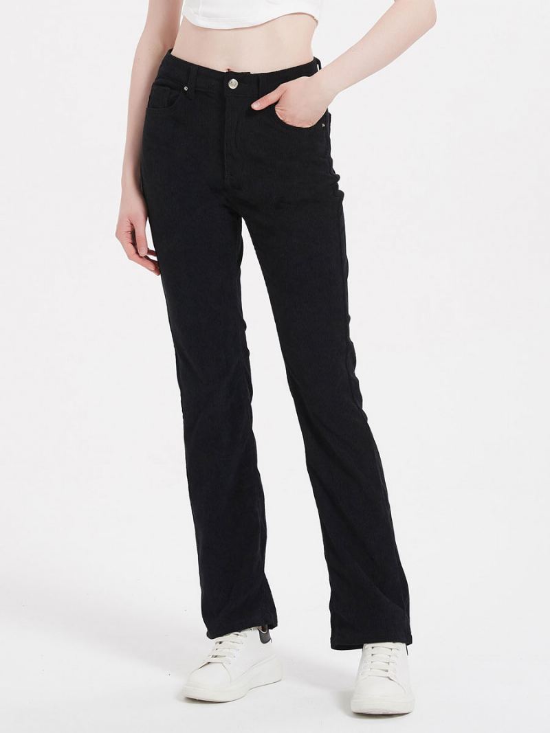 Jeans For Dame Mote Svart Straight Denim Bottoms