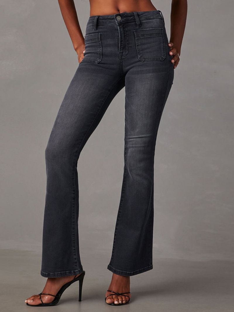 Jeans For Kvinner Mote Blusset Polyester